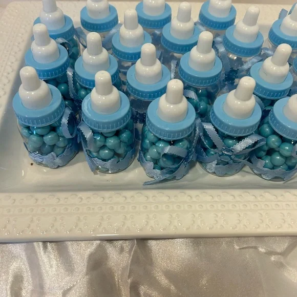 Charming Blue Baby Bottle Favor with Ribbon - Picture 3 of 4